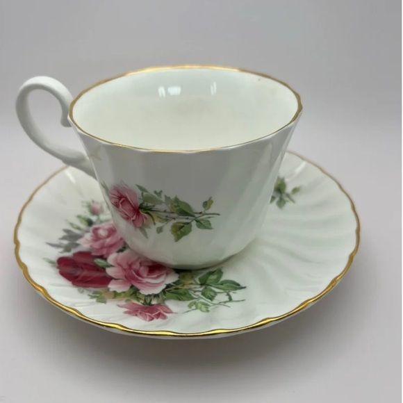1950s Allyn Nelson Summertime Rose Fine Bone China Teacup & Saucer England - Picture 4 of 9